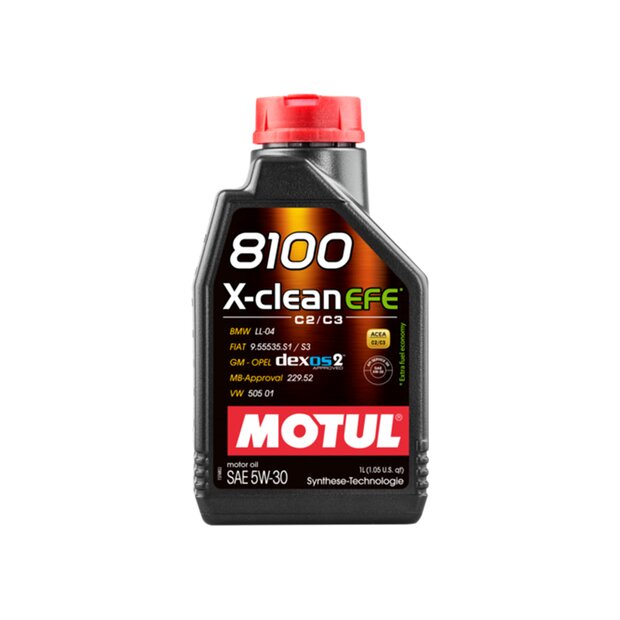 5 Liter Motul 8100 X-Clean+ 5w30 C3 Motor l ( VW Audi 504 00 507 00 , Mercedes 229.51 , BMW LL-04)