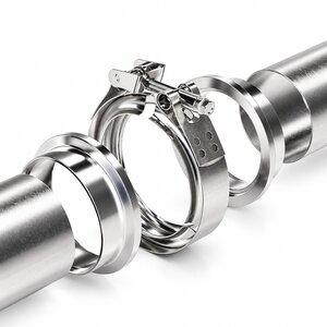 Arlows V-Band Anschweissringe 2,75" / 70mm ( selbstzentrierend , Edelstahl )
