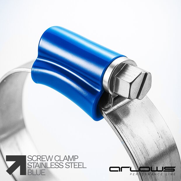 Arlows Schraubschelle 87 - 112mm Blau ( extrem stabile HD Schlauchschelle / Schelle )