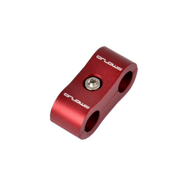 Arlows Dash 10 Aluminium Schlauchhalter doppelt ( 20,60mm , Rot )