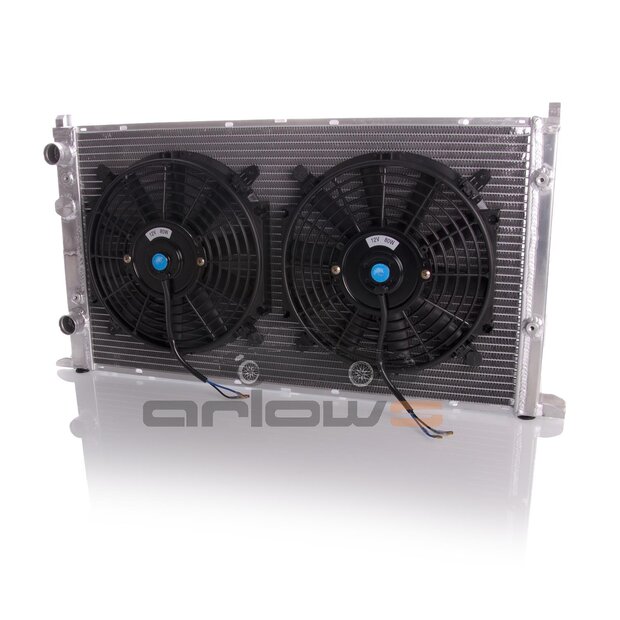 Arlows Aluminum Racing Watercooler VW Golf 3 VR6 (630x370x40mm) + 2 Fans