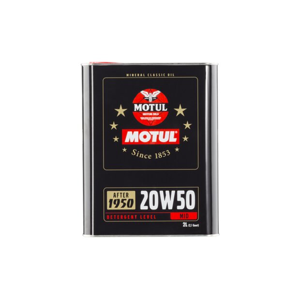 2 Liter Motul Classic 20w50 Mineralic Engine Oil for...
