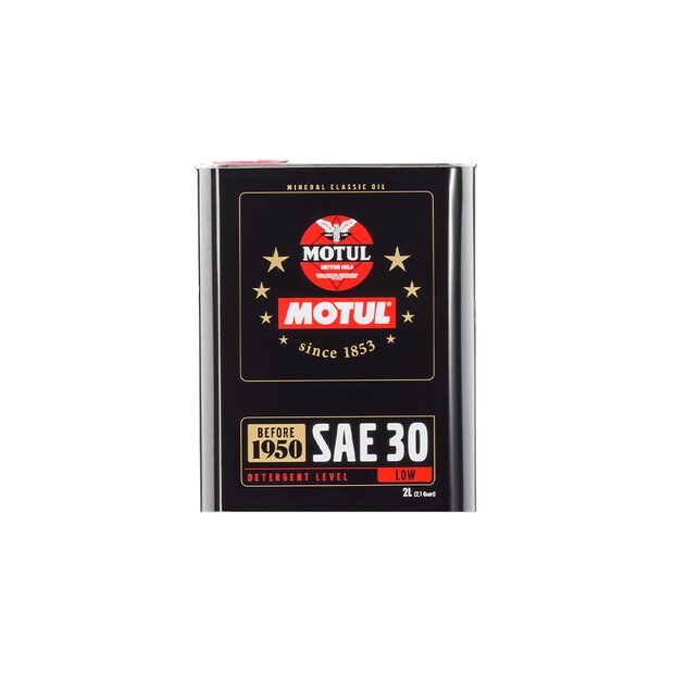 2 Liter Motul Classic SAE 30 Mineralic Engine Oil for...