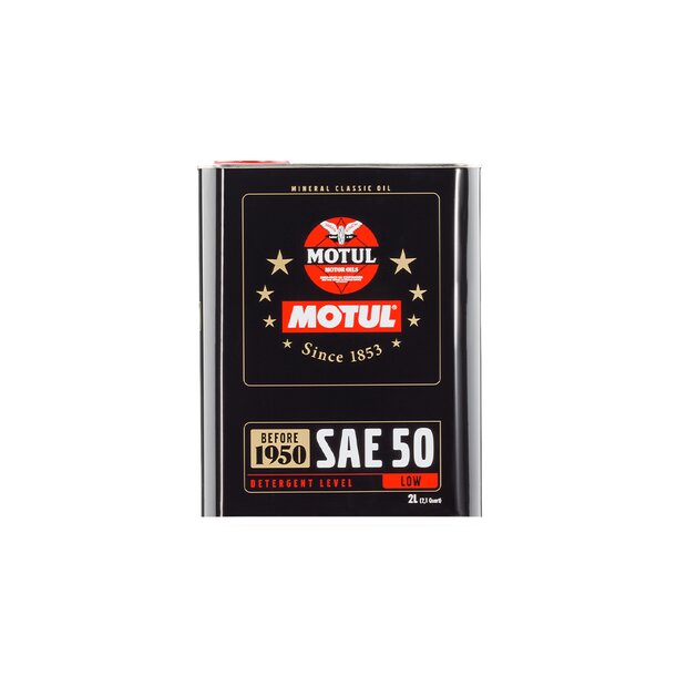 2 Liter Motul Classic SAE 50 Mineralic Engine Oil for...