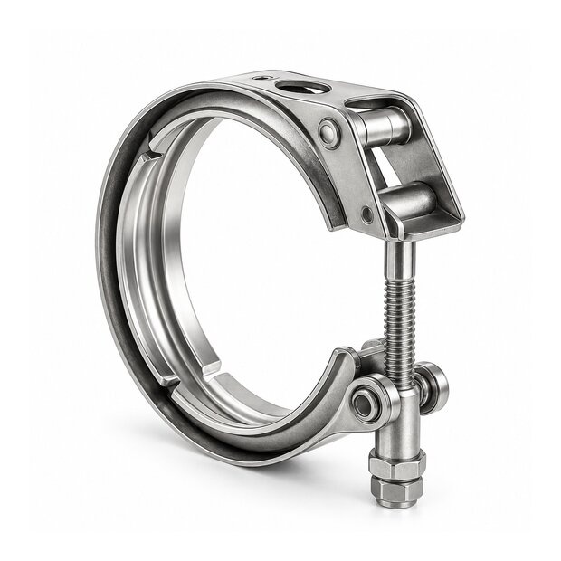 Arlows V-Band Set mit Schnellverschlu� 3,5 / 89mm ( selbstzentrierend, Edelstahl )