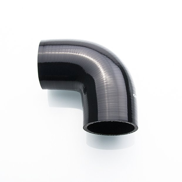 Arlows Ø 89mm Silikonschlauch 90° Bogen / Verbinder ( Schwarz ) Schlauch
