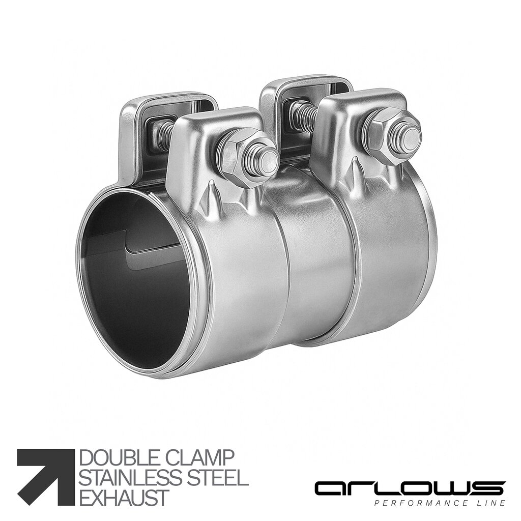 Arlows 2,5 / 63,5mm Stainless Steel Pipe Connector / Double Clamp V2A