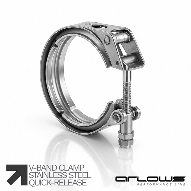 Arlows V-Band Set mit Schnellverschlu 5 / 127mm ( selbstzentrierend, Edelstahl )