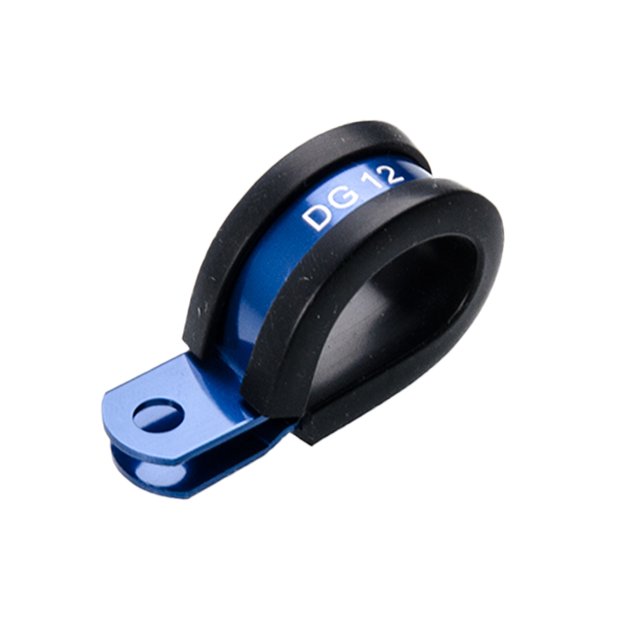 Arlows Aluminium Hose Clamp Dash 6 / 14,30mm (Blue/rubber)