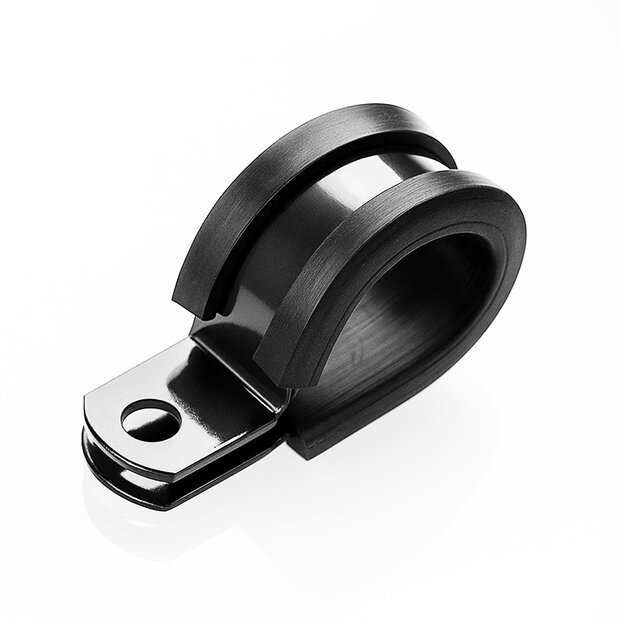 Arlows Aluminium Schlauchhalter � 4mm ( Schwarz, gummiert )