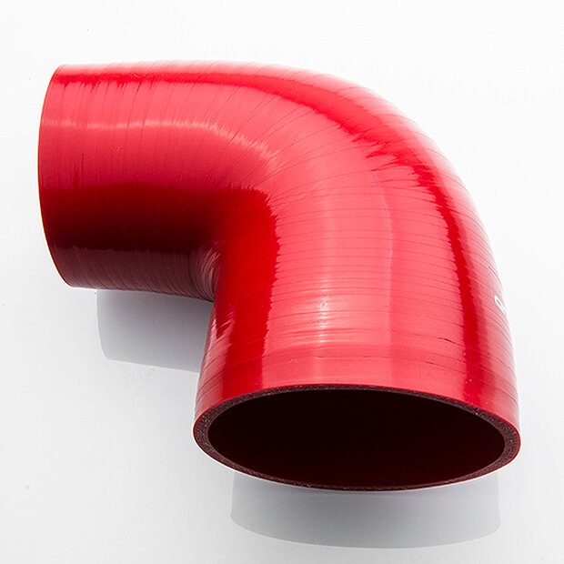 Arlows Ø 80mm auf 70mm Silikon Schlauch 90° Reduzierer ( Rot ) Reduzierbogen