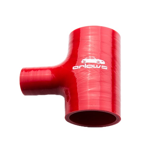  38mm T-Piece Connector with 25mm Exit (Red) Silicon Hose