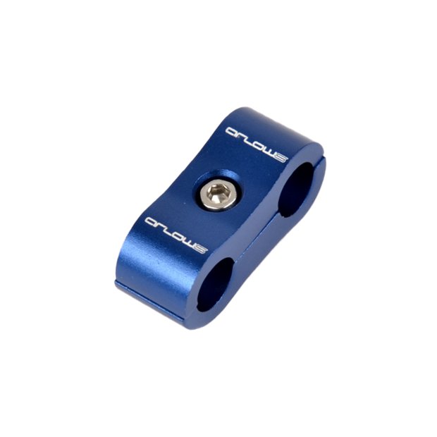 Arlows Dash 4 klein Aluminium Schlauchhalter doppelt ( 7,90mm , Blau )