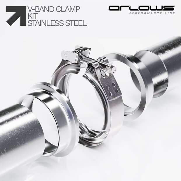 Arlows V-Band Weld-On Rings 2,375 / 60,3mm (self-centering / Stainless Steel)