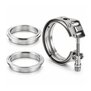 Arlows V-Band Set mit Schnellverschluss 1,5" / 38,1mm ( selbstzentrierend, Edelstahl )
