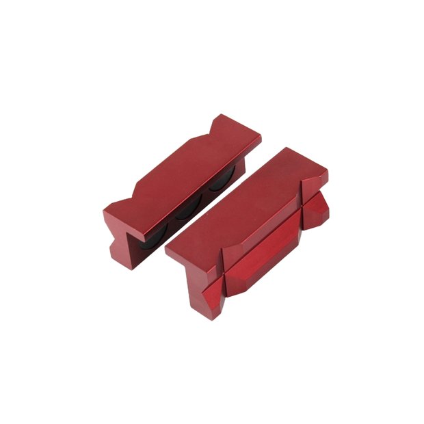 Arlows Aluminium Schraubstockbacken mit Magnet ( Dash, Rot eloxiert )