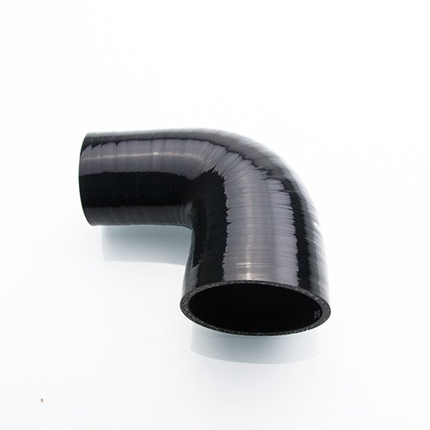 Arlows Ø 63,5mm auf 57mm Silikon Schlauch 90° Reduzierer ( Schwarz ) Reduzierbogen