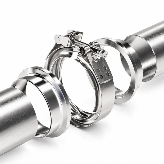 Arlows V-Band Anschweissringe 6 / 152,4mm ( Edelstahl )