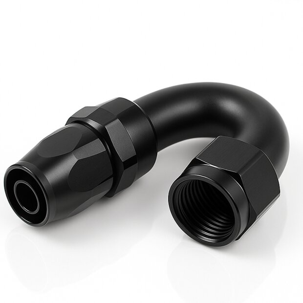 Arlows Alu Dash Fitting - 180&deg; - Schwarz Dash 16...