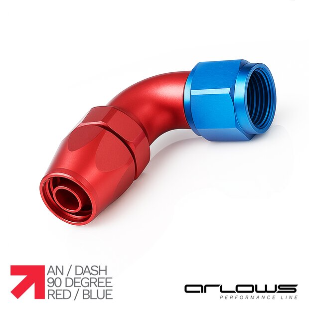 Arlows Alu Dash Fitting - 90� - Blau Dash 4 ( 7/16 - 20 UNF )