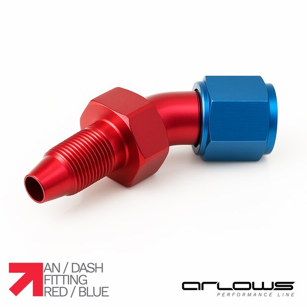 Arlows Alu Dash Fitting - 90� - Blau Dash 4 ( 7/16 - 20 UNF )