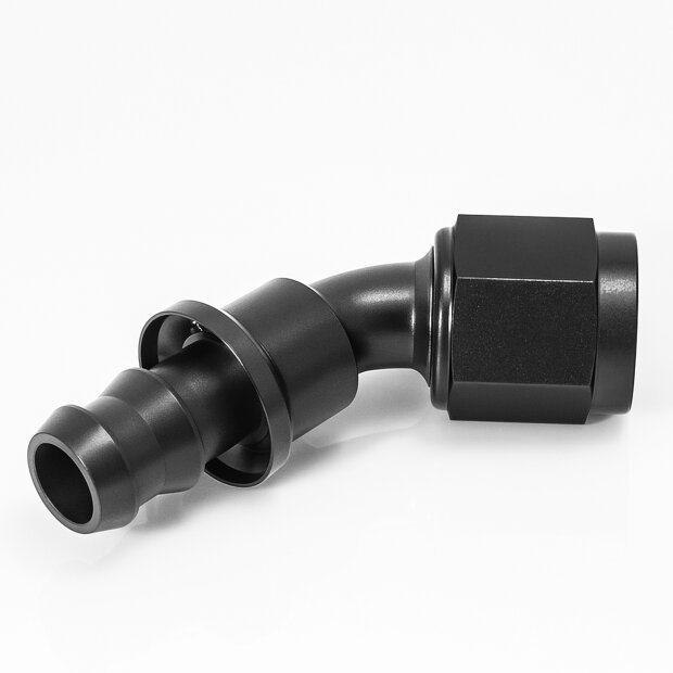 Arlows Push-On Alu Fitting - 45&deg; -  Schwarz Dash...