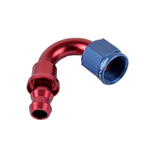 Arlows Push-On Alu Fitting - 135 -  Blau Dash 4  ( 7/16 - 20 UNF )