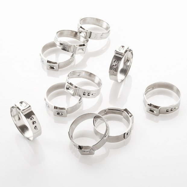 Arlows 10 pcs 1-ear clamps (stainless steel hose clamps)