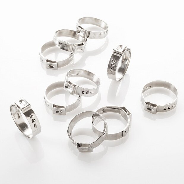 Arlows 10 Stck 1-Ohr Schelle ( Edelstahl Schlauchschelle )