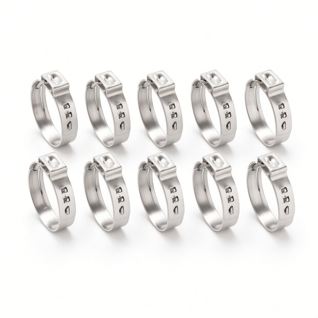 Arlows 10 pcs 1-ear clamps (stainless steel hose clamps)...