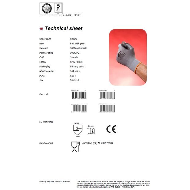 Arlows 1 Paar PU Mechaniker Handschuhe ( eng anliegend , Farbe grau)