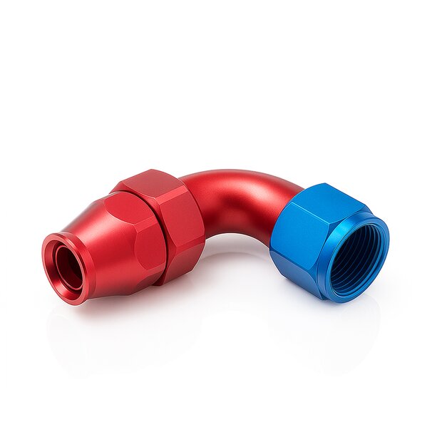 Arlows PTFE Alu Fitting Blau Dash 10 90 Grad