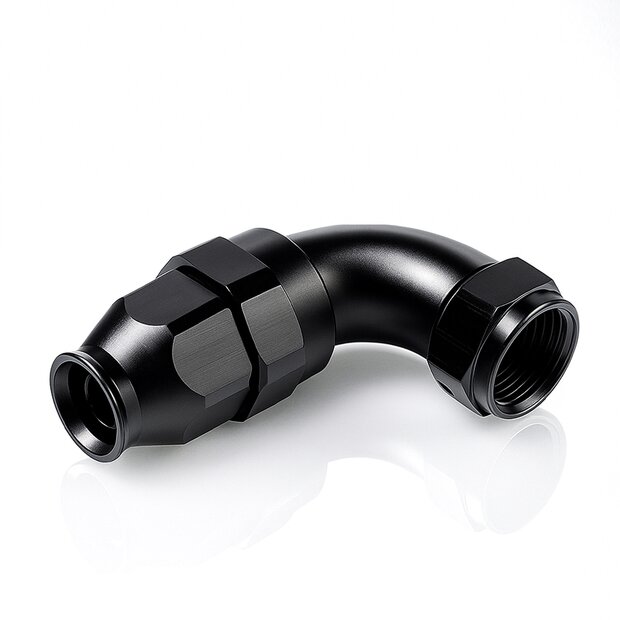 Arlows PTFE Alu Fitting Schwarz Dash 12 90 Grad