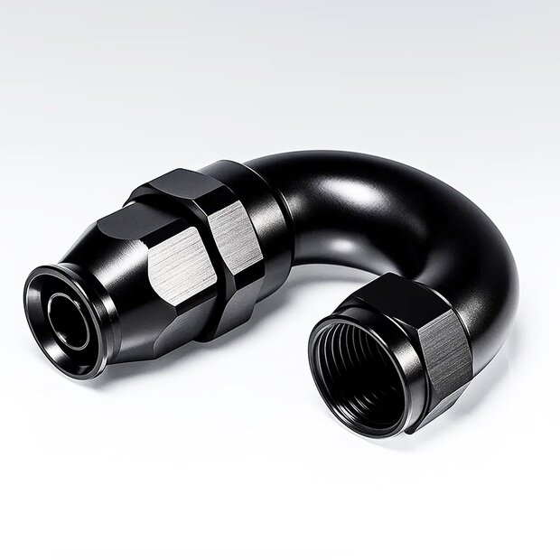 Arlows PTFE Alu Fitting Schwarz Dash 6 180 Grad