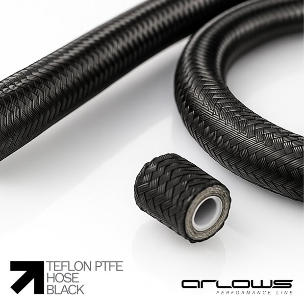 Arlows PTFE Alu Fitting Schwarz Dash 16 Gerade