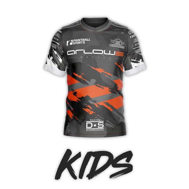 KIDS Arlows Racing Jersey Schwarz Kurz