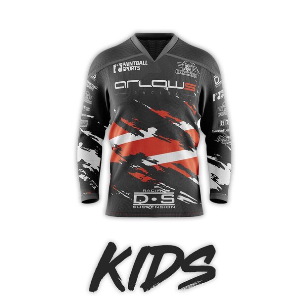 KIDS Arlows Racing Jersey Schwarz Langarm Gr.86-92