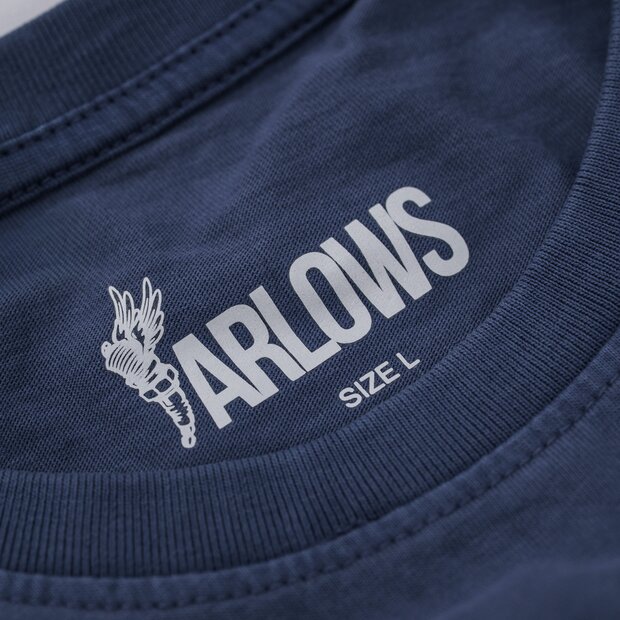 Arlows Labe?ed T-Shirt Washed Blue