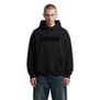 Arlows Destroyed Hoodie BOB Washed Black