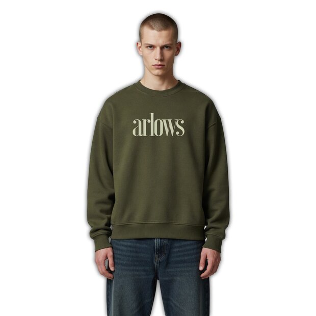 Arlows Linear Embo Sweater Washed Olive M