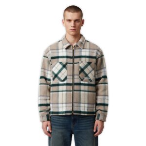 Arlows Classics Flannel Zipper Beige / Gray L