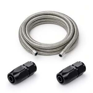 Arlows Steel Braided Hose Set Dash 16 black, 1 m, 2x...