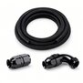 Arlows PTFE Nylon Braided Hose Set Dash 4 black, 1 m, 90 degree and straight