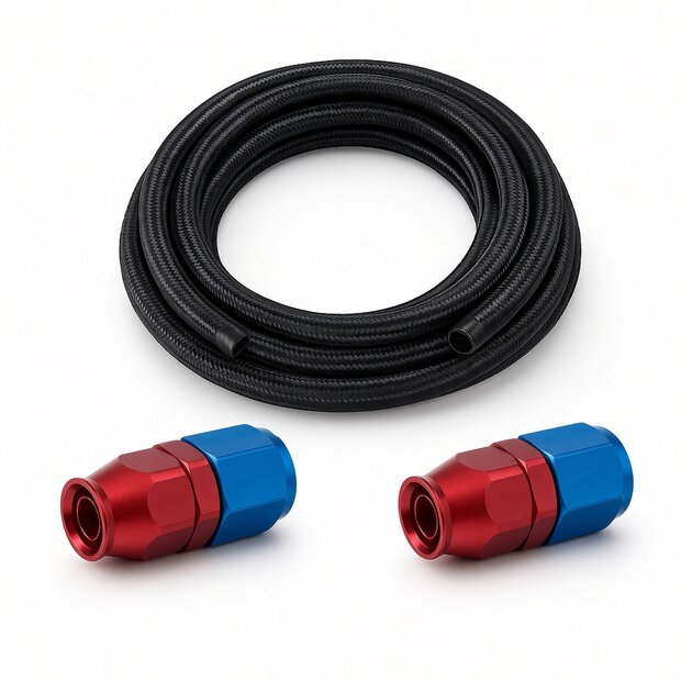 Arlows PTFE Nylon-Stahlflex Set Dash 4 blau, 1 m, 2x gerade