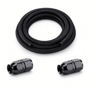 Arlows PTFE Nylon Braided Hose Set Dash 8 black, 1 m, 2x...