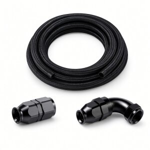Arlows PTFE Nylon Braided Hose Set Dash 10 black, 1 m, 90...