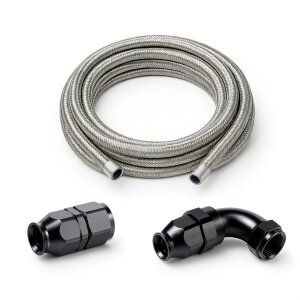 Arlows PTFE Stahlflex Set Dash 4 schwarz, 1 m, 90 Grad...