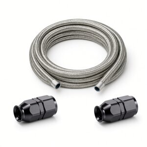 Arlows PTFE Stahlflex Set Dash 8 schwarz, 1 m, 2x gerade