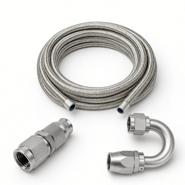 Arlows PTFE Stainless Set Dash 3, PTFE braided hose, 1 m,...