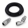 Arlows PTFE Stainless Set Dash 3, PTFE nylon braided hose, 1 m, 45 degree and straight